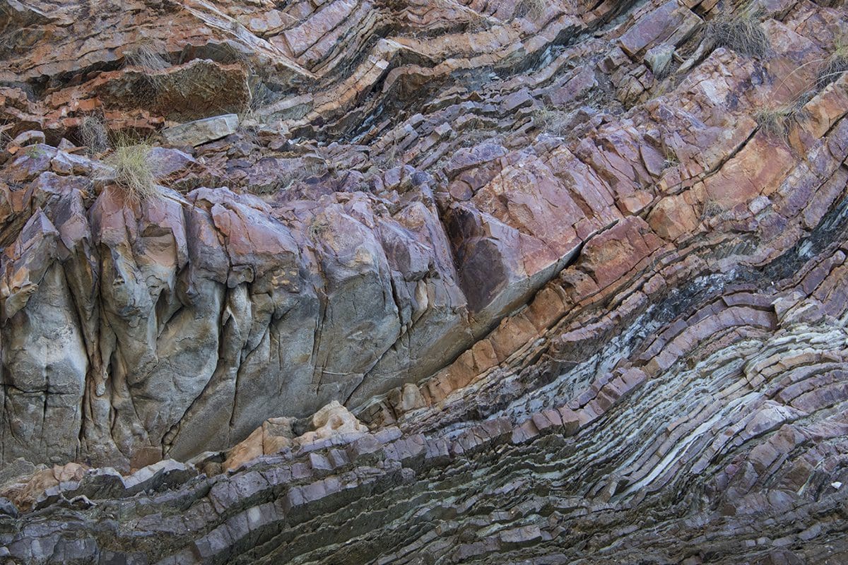 A close up of a rock formation.