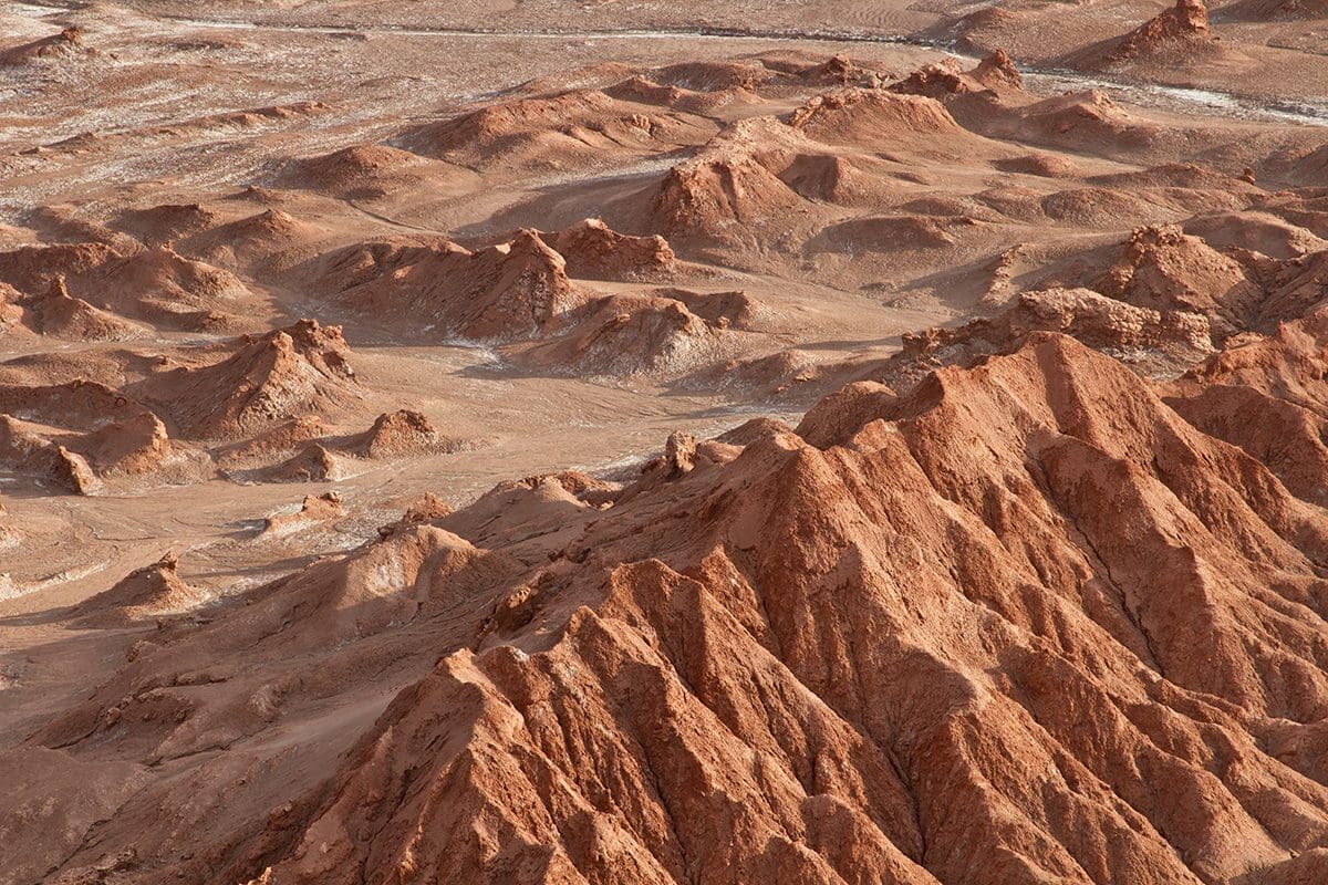An aerial view of the atacama desert in chile.