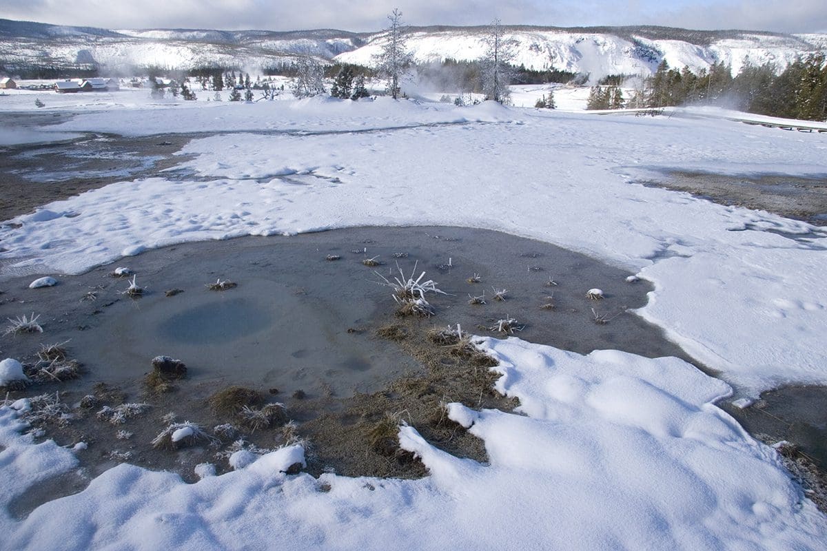 Hot springs in yellowstone national park, wyoming, u s of america.