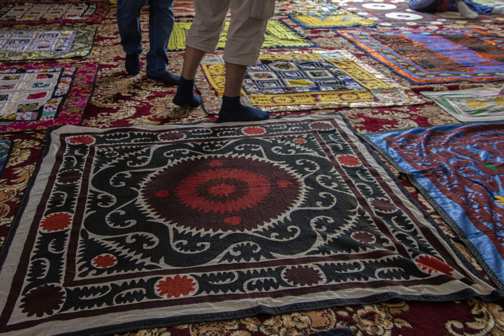 A rug on the floor.